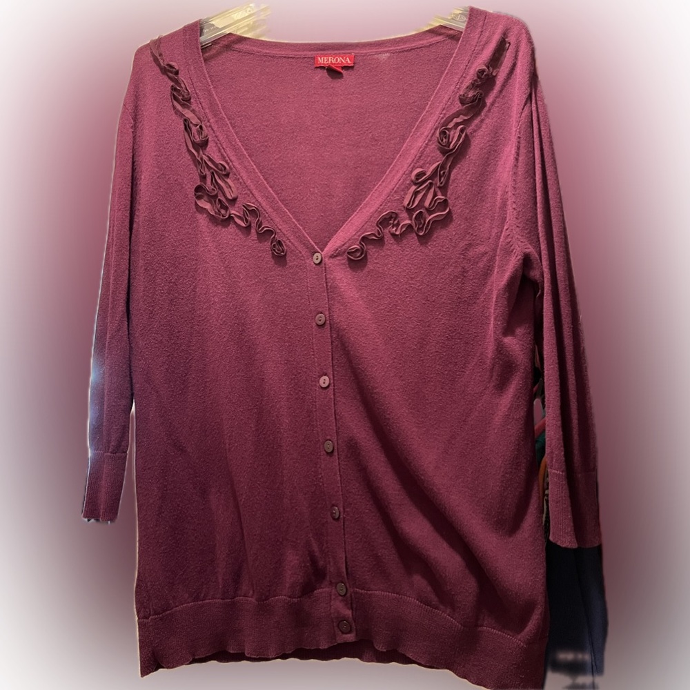 Merona - plum cardigan XL